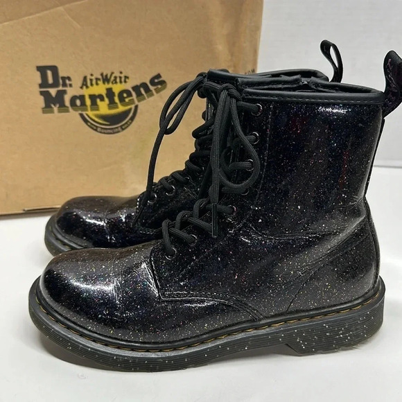 Dr. Martens Shoes - Dr Martens Docs Boots Lace Up Combat Shoes Cosmic Glitter Purple Women's Size 6